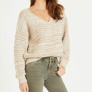 Dear John Denim | M V-Neck Sweater | LEXIE FROSTED ALMOND SWEATER | Like New